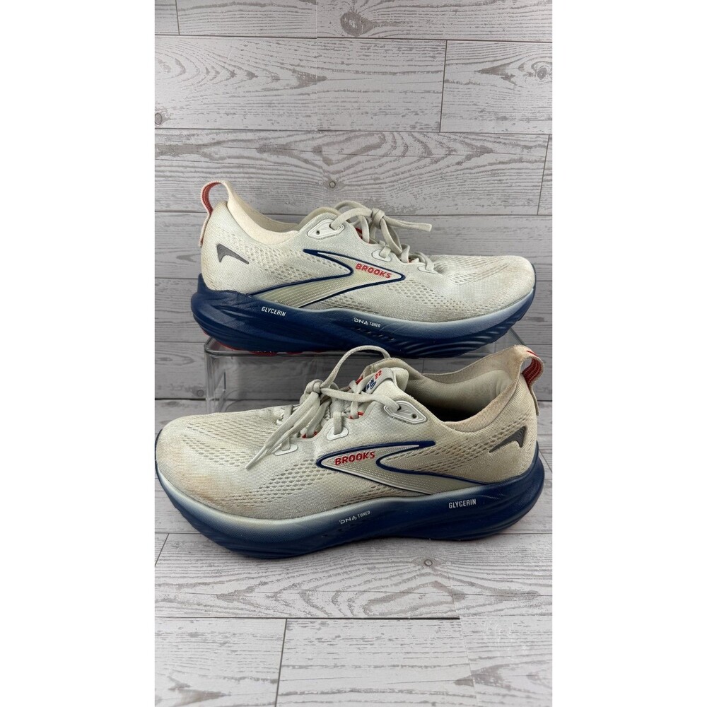 Brooks Glycerin 22 110445-1D-404 White Navy 10D Mens Sneakers Running Shoes #434